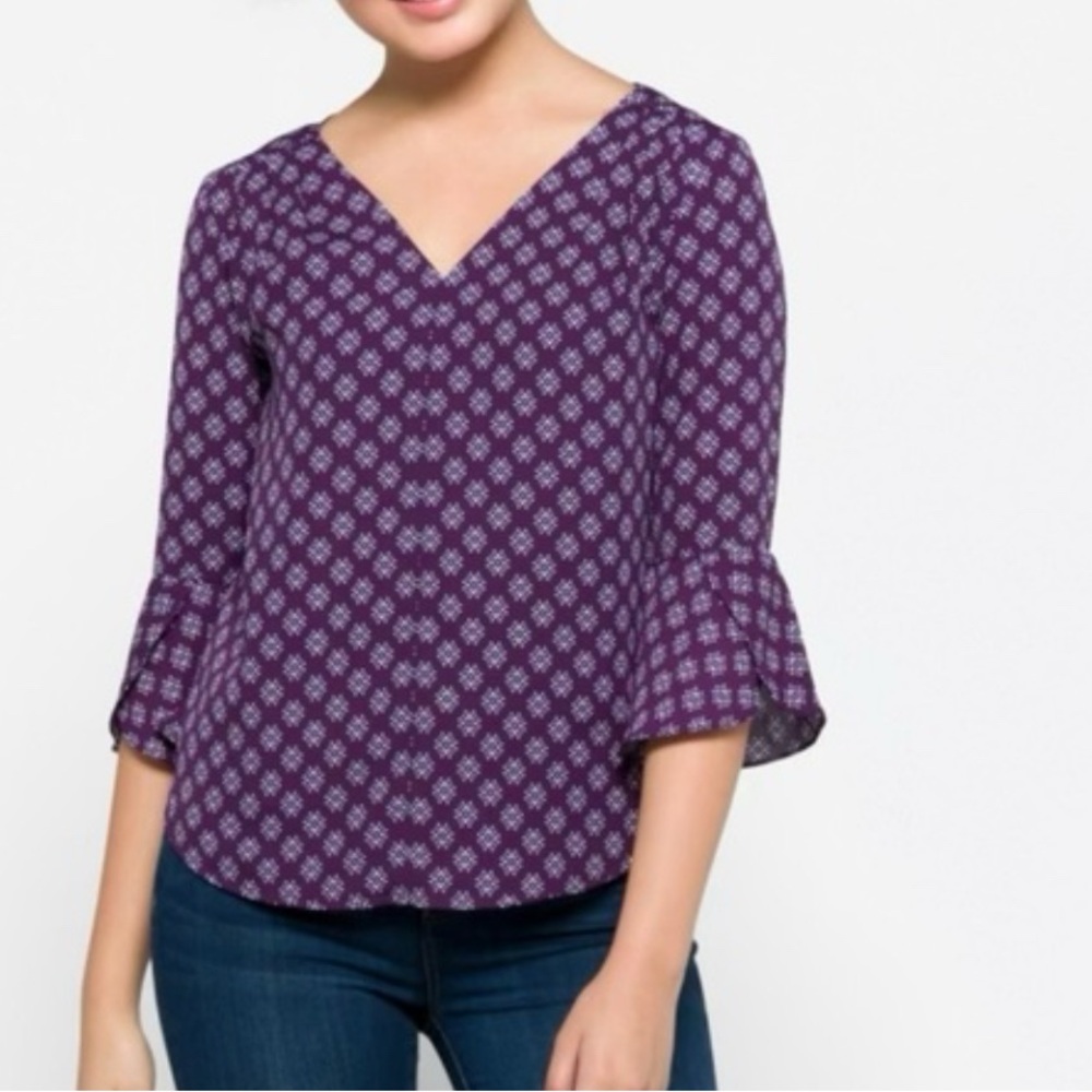 41 Hawthorn Purple Geometric Blouse